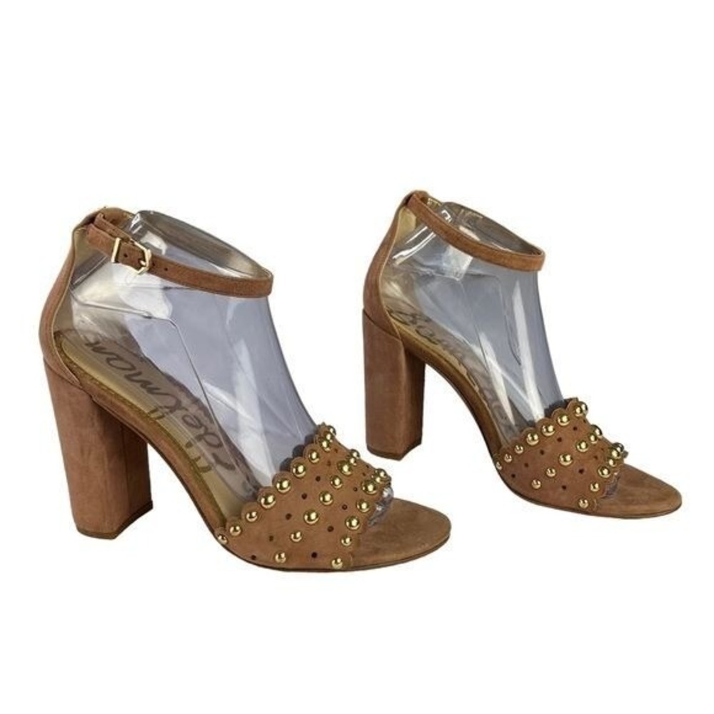Sam Edelman Sandals Womens Size 9 Yaria Studded Suede Block Heels - Picture 2 of 12